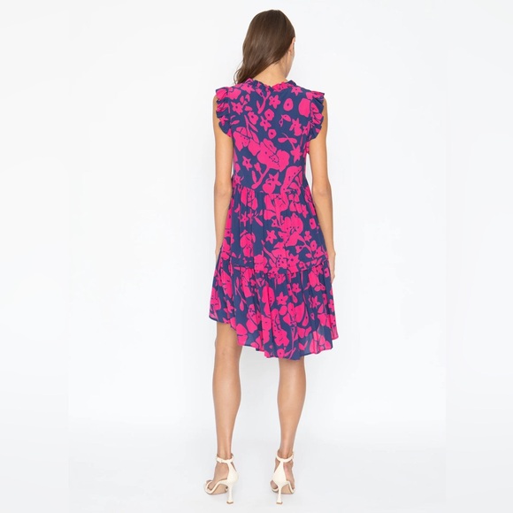 Caballero Pink Blue Shana Floral High Low Dress Eco Friendly Sustainable Size XS - Picture 3 of 9
